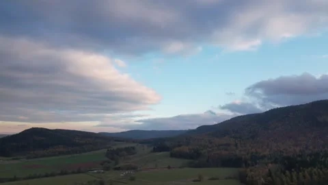 Cloudy sky in the mountains during sunset Stock Footage 255900605