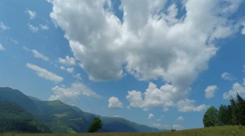 Cloudy Sky in Mountains Stock Footage 53159706