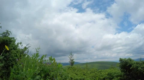 Cloudy Sky in Mountains Stock Footage 53194239