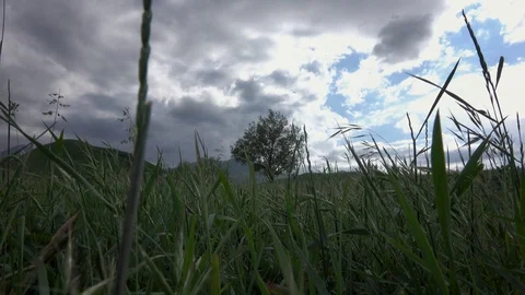 Cloudy sky in the mountains 動画素材 110858121