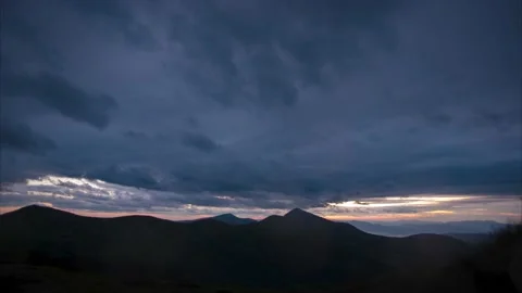 Cloudy sky in the mountains at sunset Video stock 146735517
