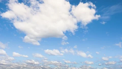 Cloudy sky movement above lake  and floating hut at summer season location at Stock Footage 133014788
