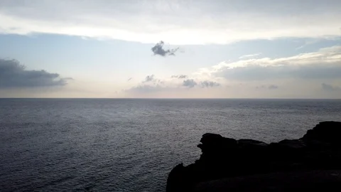 Cloudy sky moving over the sea timelapse Stock Footage