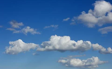 Cloudy sky. Natural background for design. Copy space. Stock Photos