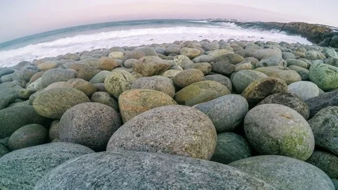 Cloudy sky over the Barents Sea. Teriberka, Murmansk region, Russia. Full HD Stock Footage 75322445