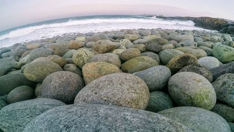 Cloudy sky over the Barents Sea. Teriberka, Murmansk region, Russia. Stock Footage