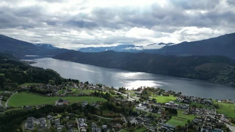 Cloudy Sky Over the Beautiful Millstätter See in Carinthia, Austria Stock Footage 288038947