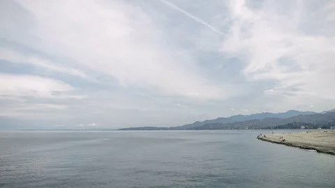 Cloudy Sky Over Black Sea Time Lapse Video stock 84136669
