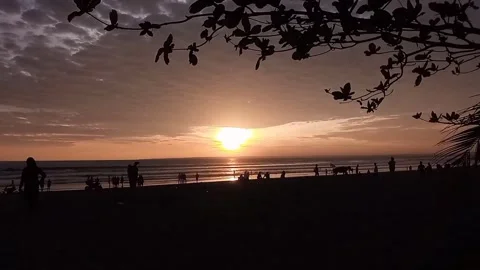Cloudy Sky Over Calm Ocean Beach Stock Footage 326373723