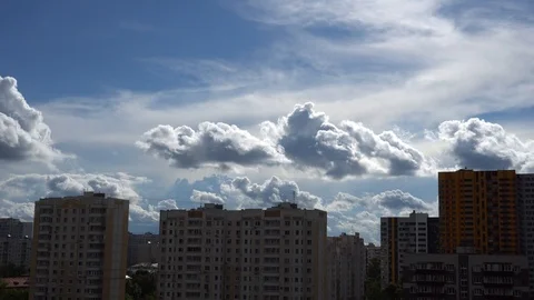 Cloudy Sky Over City 4K 3 Stock Footage 92044574