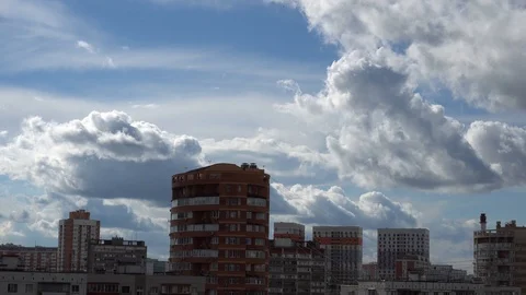 Cloudy Sky Over City 4K 2 Stock Footage 92044595