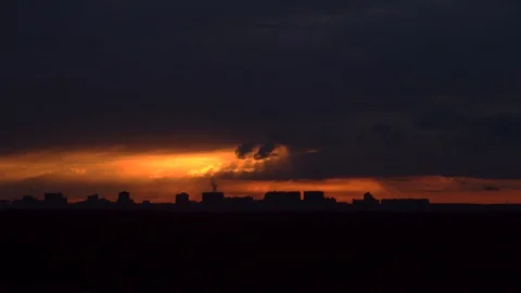 Cloudy sky over the city Video stock 129233755