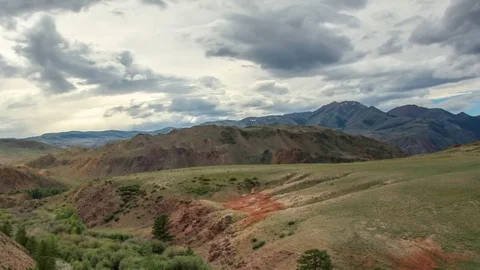 Cloudy sky over the Mongolian Altai, Mongolia. Full HD Video stock 72870372