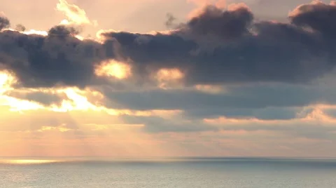 Cloudy sky over the mountains and the sea. Mountain Meganom, Crimea, Russia Stock Footage 40275969