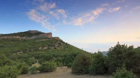 Cloudy sky over the mountains Sokol. Stock Footage 29808701