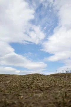 Cloudy Sky over Open Field Stock Photos