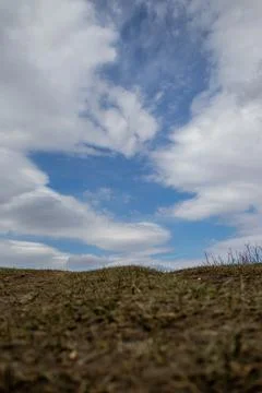 Cloudy Sky over Open Field Stock Photos