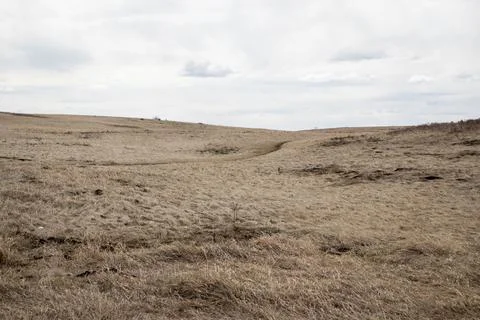 Cloudy Sky over Open Field Stock Photos