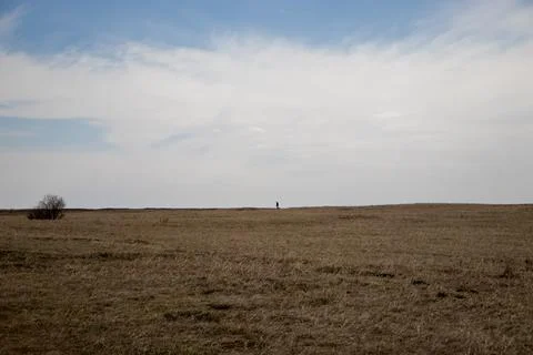 Cloudy Sky over Open Field Stock Photos