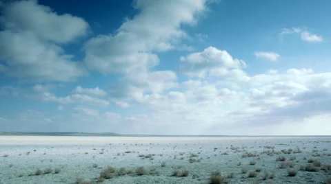Cloudy Sky over the Prairie in Kazakhstan Stock Footage 61231105