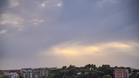 Cloudy sky over Rome during the sunset - Timelapse Video stock 254595886