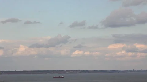 Cloudy sky over the sea Stock Footage 8652596