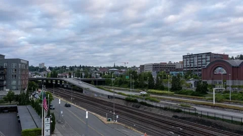 Cloudy Sky over Tacoma HD Video stock 201395254