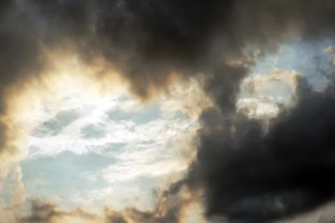 Cloudy sky on an overcast day. Dramatic background Stock Photos