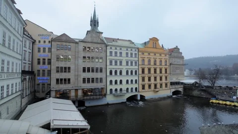 Cloudy sky in Prague Stock Footage 123687933