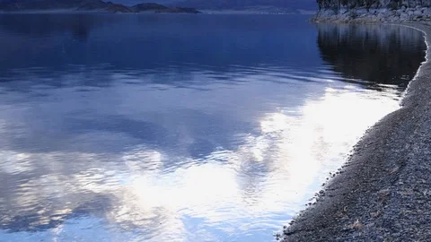Cloudy sky reflected the lake Видео 122638124