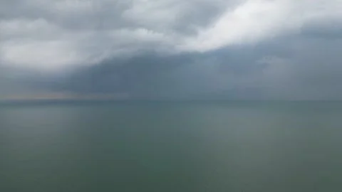 A cloudy sky at sea in aerial Stock-Footage 325840746