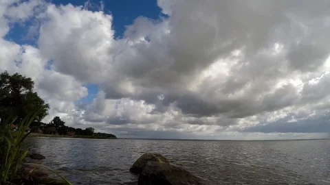 Cloudy sky by the sea Stock Footage 93633942