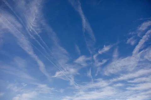 Cloudy sky striped clouds Stock Photos