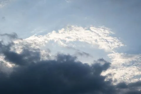 Cloudy sky in summer with bright turquoise morning. beautiful golden wispy .. Photos