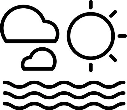 A cloudy sky with a sun shining through the clouds Illustrazione stock