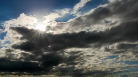 Cloudy Sky with sunlight Stock Photos