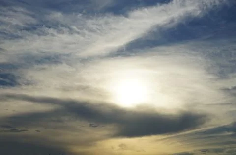 Cloudy sky with sunlight Stock Photos