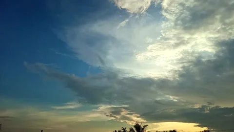 Cloudy sky, sunrays coming out, rainy weather video Stock-Footage 287058972