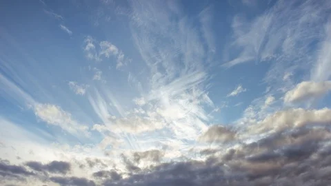 Cloudy sky sunset 4K timelapse Stock Footage 97825073