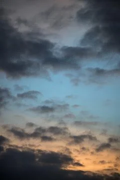 Cloudy sky on sunset background Stock Photos