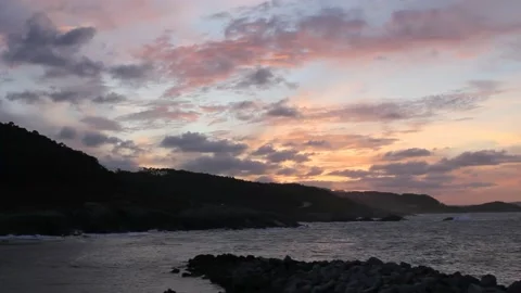 Cloudy sky in sunset over the sea Stock Footage 219251400