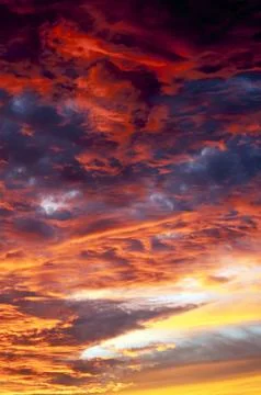 Cloudy sky at sunset Stock-Fotos