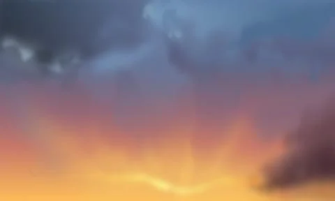 Cloudy sky at sunset, stormy sky Stock Illustration