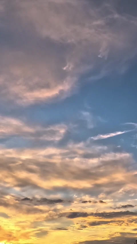 Cloudy sky time-lapse floating cloudscape air atmosphere. Travel, adventure Stock Footage 312705097