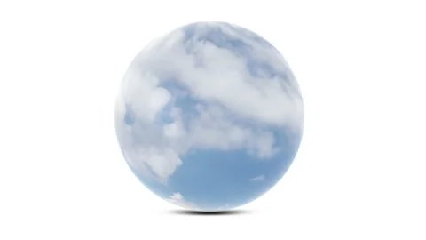 Cloudy sky time lapse in the orb isolated on white Stock Footage 229614524
