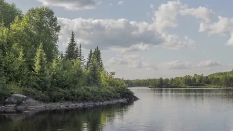 A Cloudy Sky Timelapse in the Boundary Waters Canoe Area Stock Footage 144398586