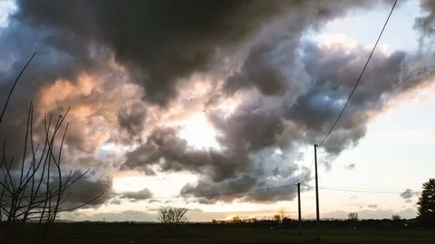 Cloudy Sky Timelapse Stock Footage 73235353