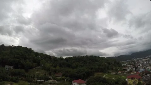 Cloudy sky timelapse over the city mountains Stock Footage 266097903