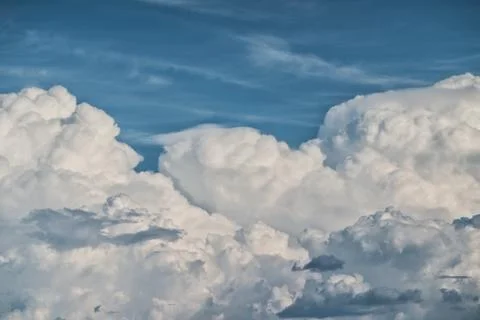 Cloudy sky with traces of blue. Stock Photos
