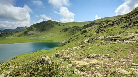 Cloudy sky in the Valley of the Seven Lakes. Abkhazia,  Stock Footage 77241838